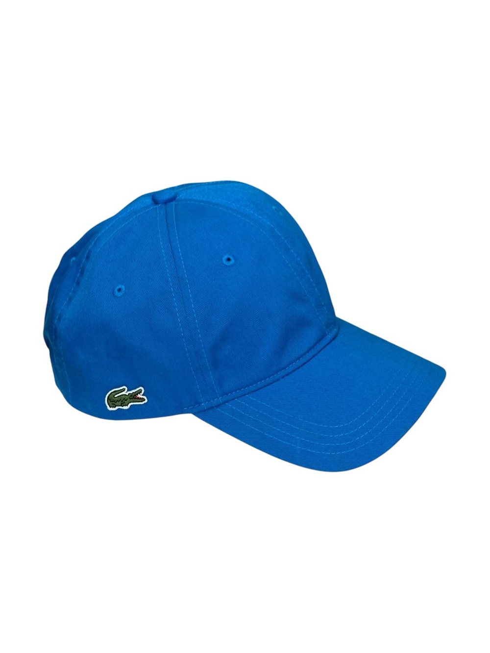 Lacoste Contrast Strap Side Logo Embroidered Cotton Baseball Cap Royal Blue